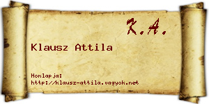 Klausz Attila névjegykártya