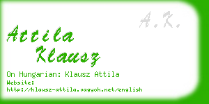 attila klausz business card